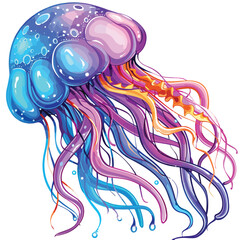 Colorful Jellyfish Clipart 