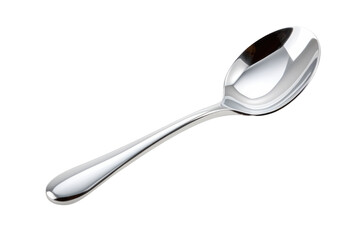Black-handled Spoon on White Background. On a White or Clear Surface PNG Transparent Background.