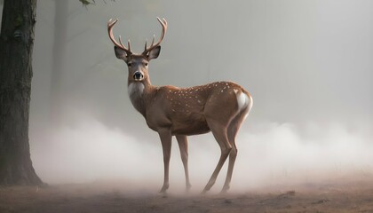 A Deer With Mist Swirling Around Its Hooves