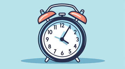 Illustration Vector graphic of alarm clock icon flat - obrazy, fototapety, plakaty