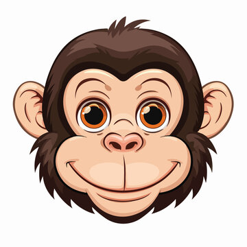 Cute And Funny Monkey Face Clipart