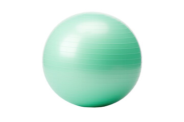 Green Exercise Ball on White Background. On a White or Clear Surface PNG Transparent Background.