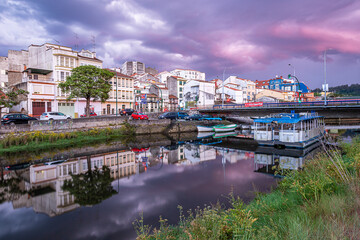 Obraz premium Beautiful Sunset at Betanzos, community of Galicia, A Coruña, Spain
