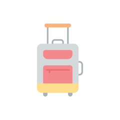 Flat color Luggage vector icon