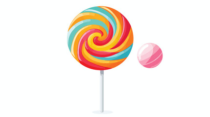 Lollipop candy sweet isolated icon flat vector