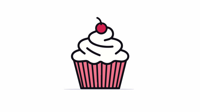 Logo or symbol of cupcake icon with black fill style