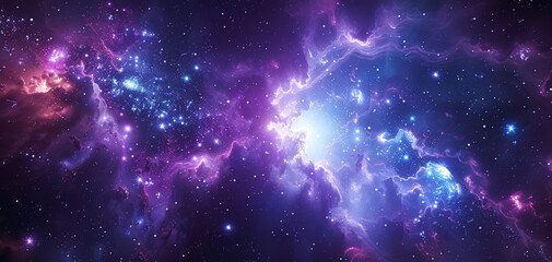Beautiful purple space background. Sci-fi cosmic wallpaper.