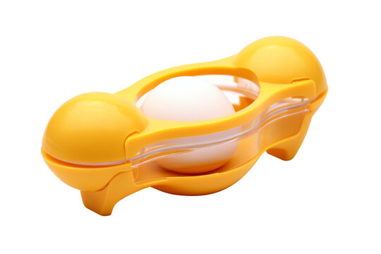 Yellow Egg Holder With Two Eggs. On a Transparent Background.