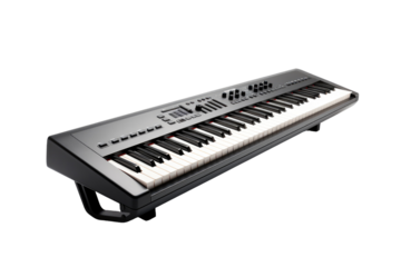Keyboard on Stand. On a White or Clear Surface PNG Transparent Background.