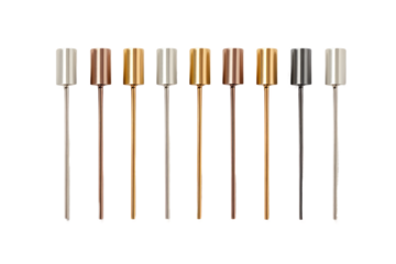 A Set of Five Different Types of Needles. On a White or Clear Surface PNG Transparent Background.