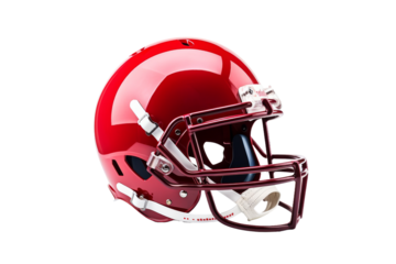 Football Helmet on White Background. On a Transparent Background.