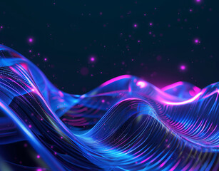 Purple and blue glossy wallpaper with abstract shapes. Glowing wavy texture. Background with curvy organics shapes. Generative ai - 761241135