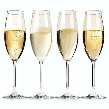 Festive Champagne Glasses Clipart 