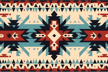 Foto op Canvas Mexican Navajo tribal seamless pattern. Native American ornament. Boho geometric ornament seamless flat style pattern.  © Oksana