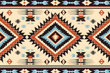 Mexican Navajo tribal seamless pattern. Native American ornament. Boho geometric ornament seamless flat style pattern. 