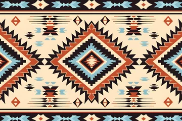 Fotobehang Mexican Navajo tribal seamless pattern. Native American ornament. Boho geometric ornament seamless flat style pattern.  © Oksana