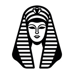 black vector pharaon icon on white background