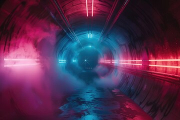 Sci-fi access tunnel neon indicators