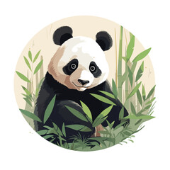 A playful panda illustration panda love