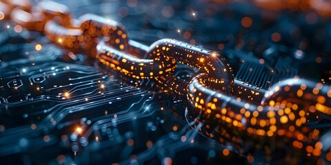 Concerns about Blockchain Security: Implications for Data Protection and Encryption. Concept Blockchain Security, Data Protection, Encryption, Cybersecurity, Implications, - obrazy, fototapety, plakaty