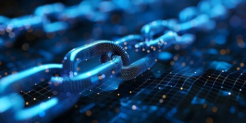 Challenges in blockchain security highlight worries about data protection techniques and encryption. Concept Blockchain Security, Data Protection Techniques, Encryption, Cybersecurity Concerns - obrazy, fototapety, plakaty
