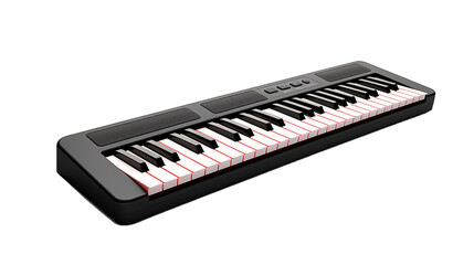 Black and white keyboard with red keys