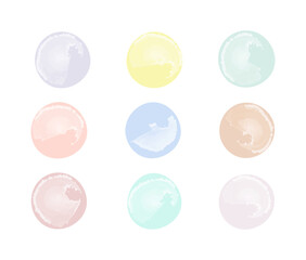 Watercolor round story highlights icons. Set of abstract pastel circles design. Round highlight backgrounds for social media stories.