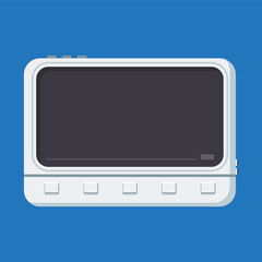 Tablet with touchscreen vector cartoon illustration isolated on background.