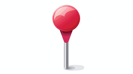 Push pin With long shadow over app button flat vector