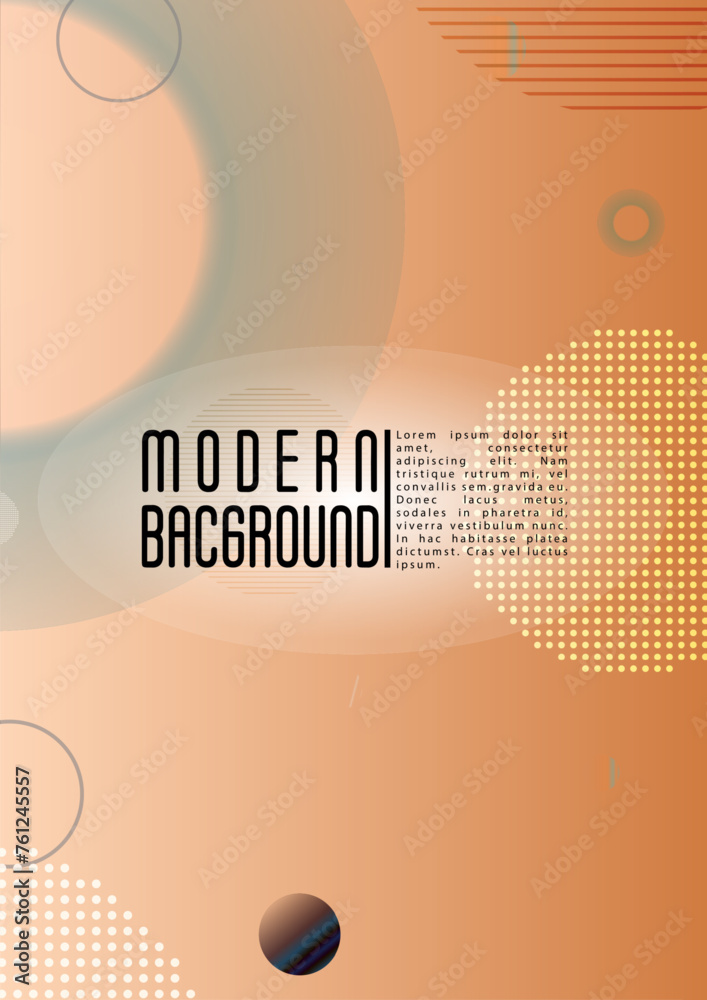 Wall mural Vector Futuristic Background with Gradient Mesh Holographic Circles. Hipster Graphic Template Design with Lines, Dots, Round Shapes. Simple Style for your Business Poster.