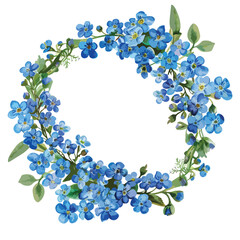 Forget Me Not Wreath Clipart 