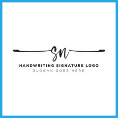 Fototapeta premium SN initials Handwriting signature logo. SN Hand drawn Calligraphy lettering Vector. SN letter real estate, beauty, photography letter logo design.