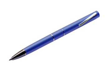 Blue Pen on White Background. On a White or Clear Surface PNG Transparent Background.