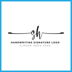 SH initials Handwriting signature logo. SH Hand drawn Calligraphy lettering Vector. SH letter real estate, beauty, photography letter logo design.