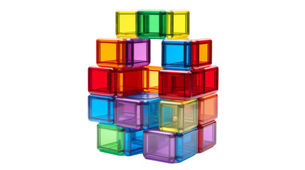Colorful cubes stacked on top of each other in a playful and artistic arrangement