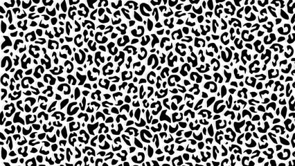 Leopard skin fur texture black background	 - obrazy, fototapety, plakaty