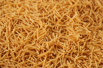 close up roast vermicelli texture background. indian food roast vermicelli ingredient