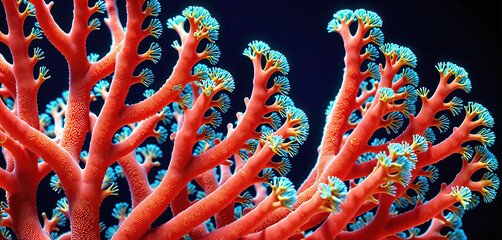 Close up on the skeleton and structure of a fan coral