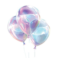 Holographic Balloon Overlay Clipart 