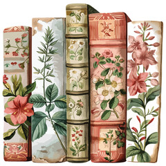 Intage Floral Books Clipart Shabby Chi 