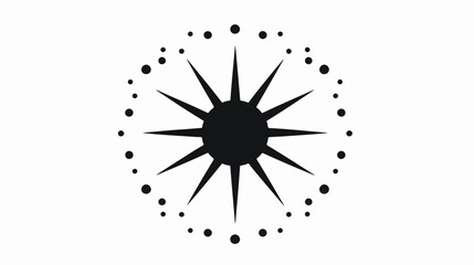 Vector isolated symbol of the sun of dots and straig