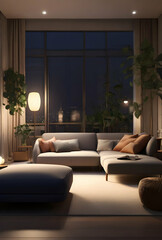 Design an AI-generated interior scene with a captivating 