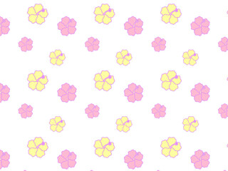 4:3 ハイビスカス白フチパターン⭐︎PNG