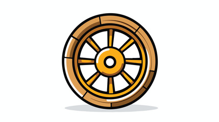 Wheel vector doodle icon flat vector