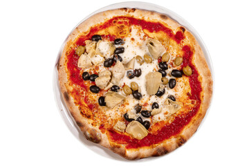 Traditional Neapolitan Pizza Napoletana olives artishok