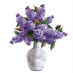 Lilac in Vase Clipart Clipart isolated on white background