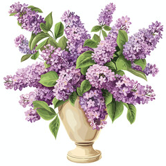 Lilac in Vase Clipart Clipart isolated on white background