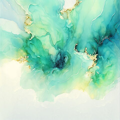 Elegant marble effect in green and gold hues