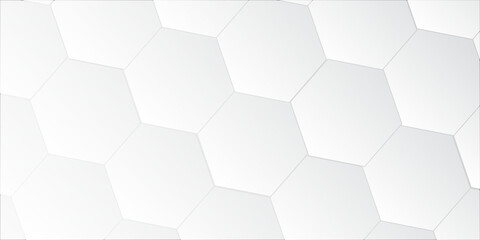 Technological hexagonal background with blue neon illumination