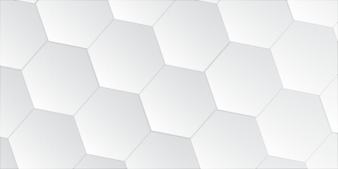 Technological hexagonal background with blue neon illumination